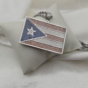 Puerto Rican Flag Pendant Necklace